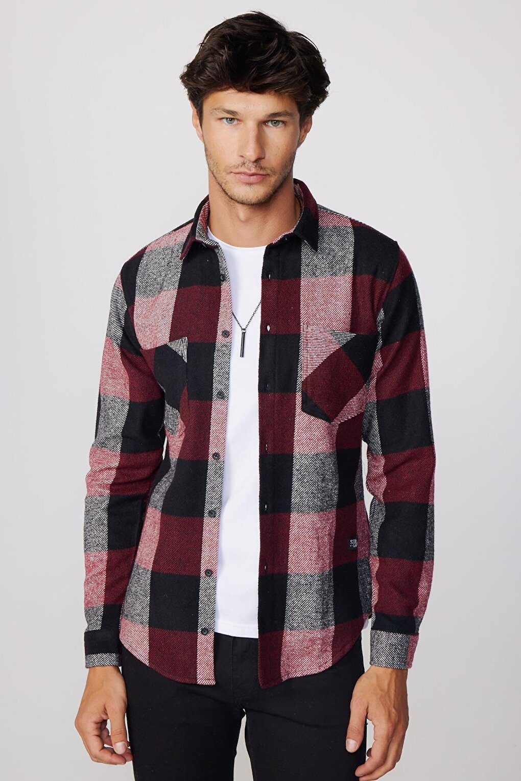 

Мужская рубашка Lumberjack Slim Fit в клетку с двумя карманами TUDORS, смешанный