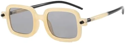 

Модные винтажные солнцезащитные очки 2027 года, маленькие квадратные, для женщин, стильные, для путешествий, ретро, ​​для вождения MTZJH, Jelly Yellow Gray