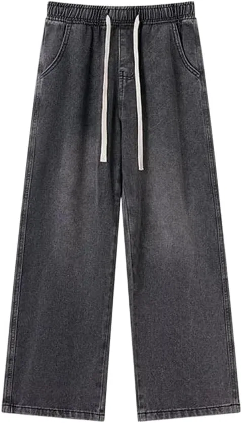 Джинсы прямые свободные Men's Korean Retro High Street, серый