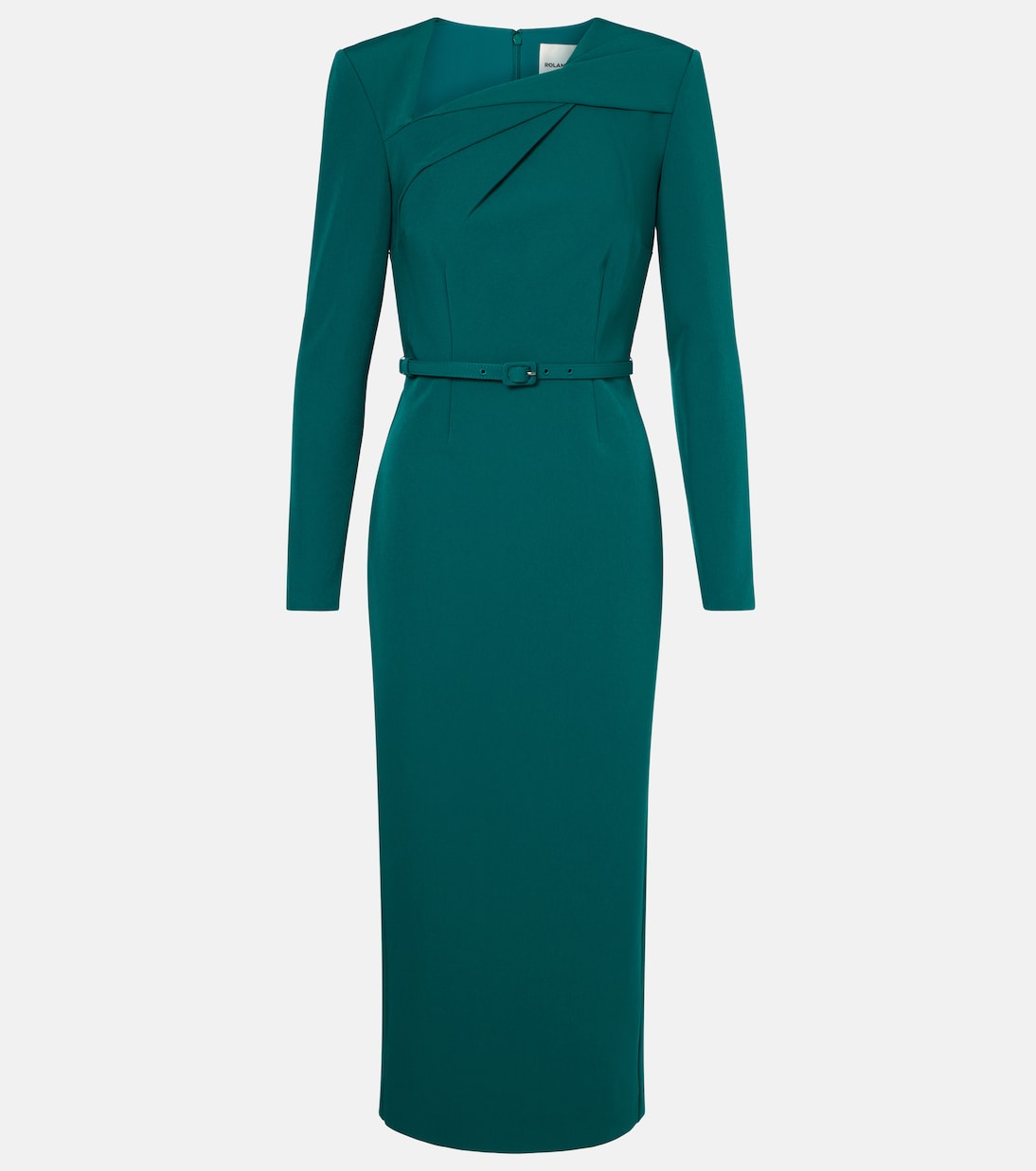 

Платье миди из крепа с поясом Roland Mouret, Dark Green