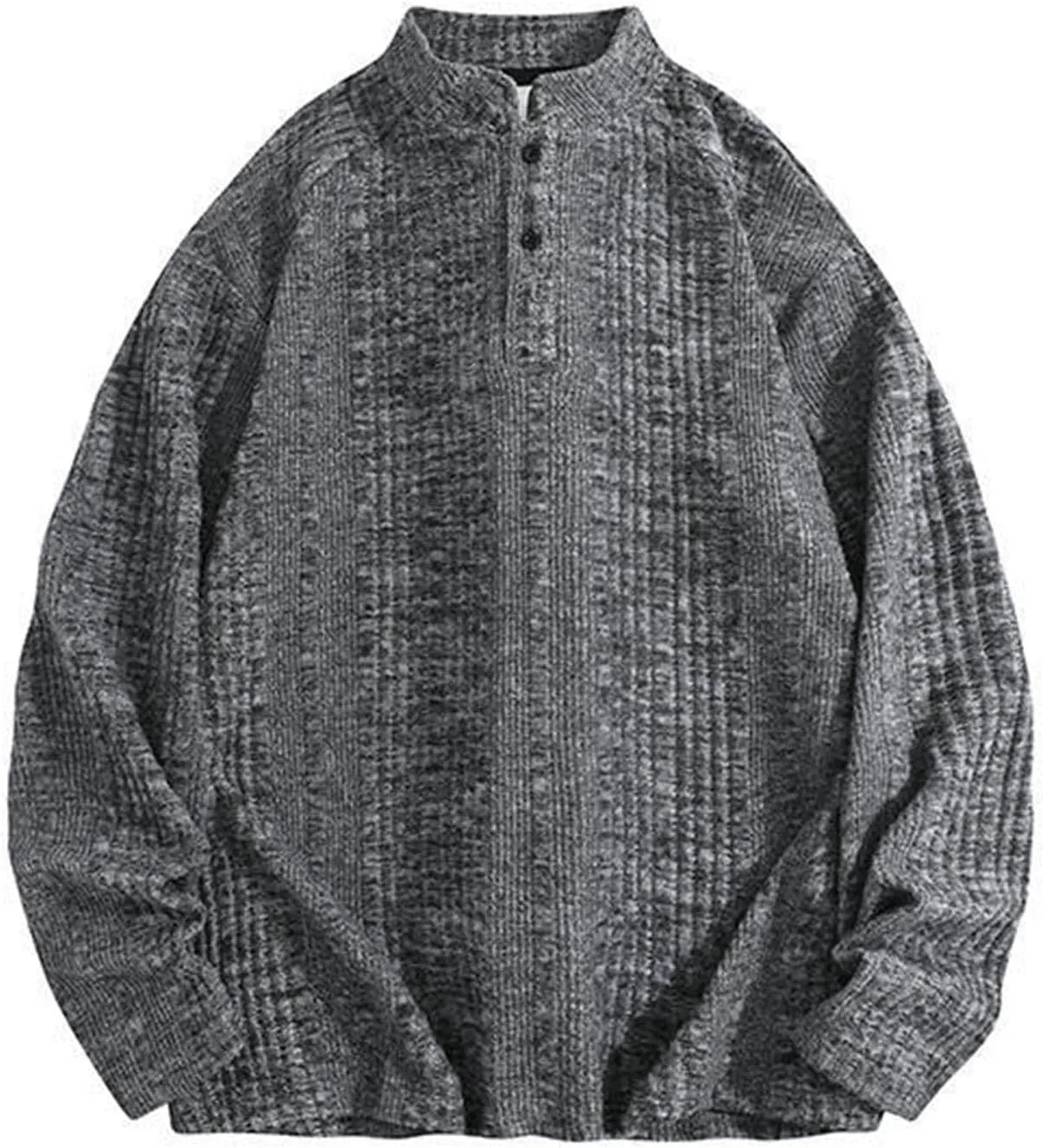 

Xiaojmake мужской свитер Big & Tall Henley из шерстяной смеси, с воротником стойкой и длинными рукавами