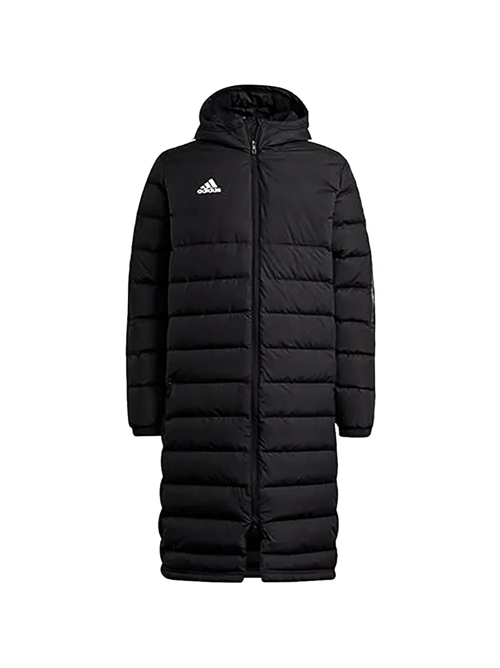 Стеганое пальто с логотипом Adidas, черный