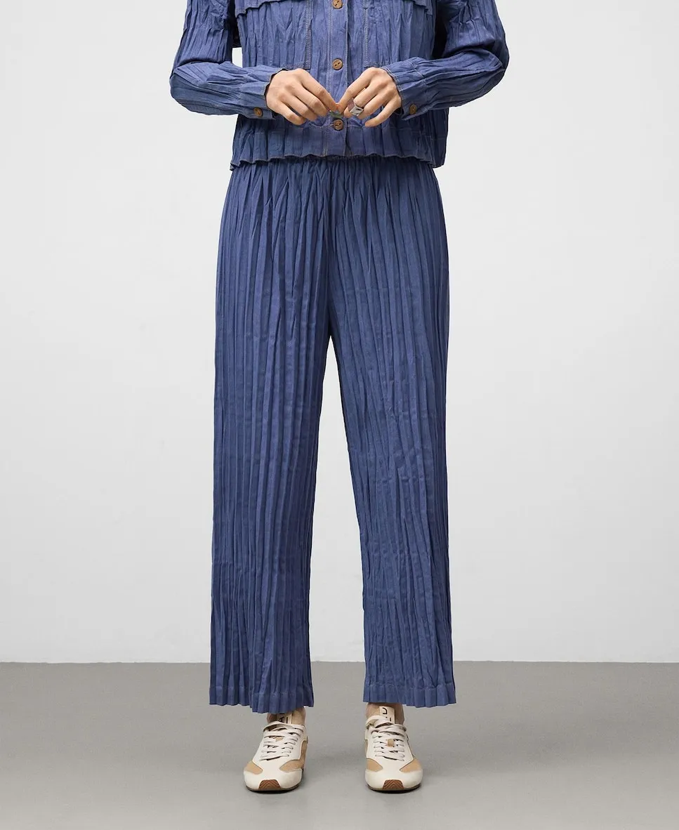 

Женские свободные брюки-бермуды с мелкой сборкой Adolfo Dominguez, синий