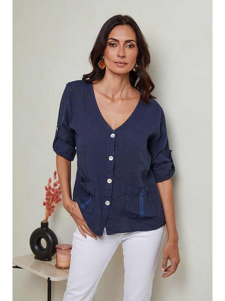 

Блуза Le Monde du Lin, темно-синий