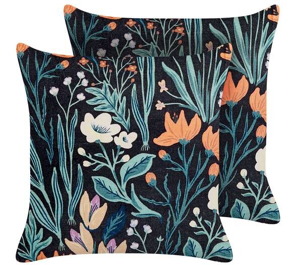 

Подушка Beliani 2 шт OSMUNDA, 45x45x45 см цвет schwarz/grün/orange