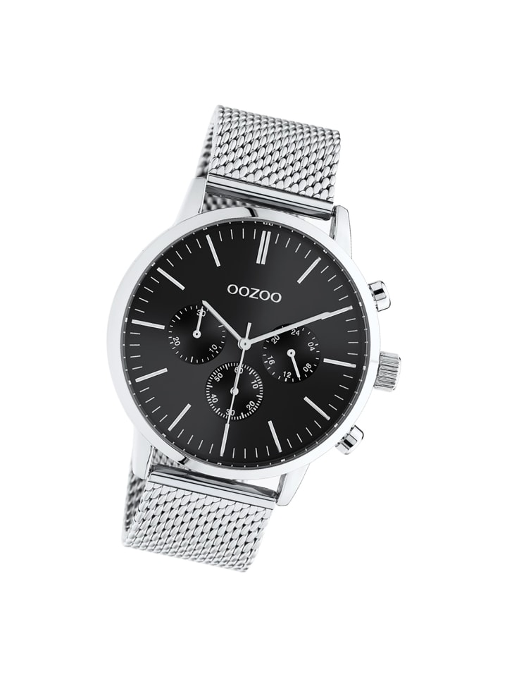 

Аналоговые наручные часы Oozoo Timepieces, серебристые, большие (примерно 45 мм)