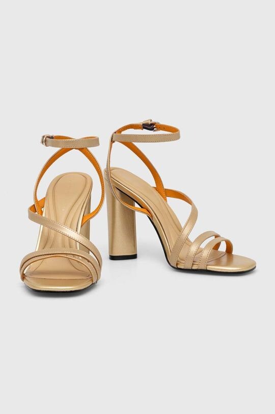 Кожаные босоножки TH GOLD BLOCK HIGH HEEL Tommy Hilfiger, золотой — фото 2