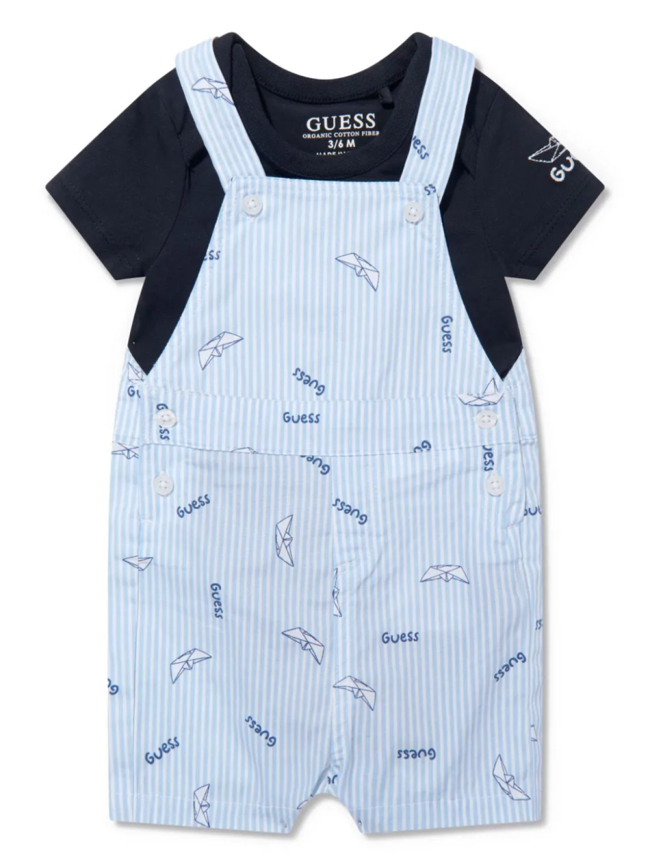 

Guess Kids детский логотип комбинезон, синий