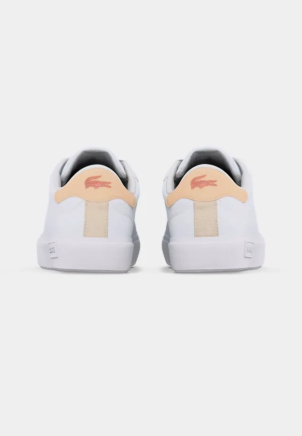 Детские кроссовки powercourt blush laces Lacoste, White/Light Pink — фото 4