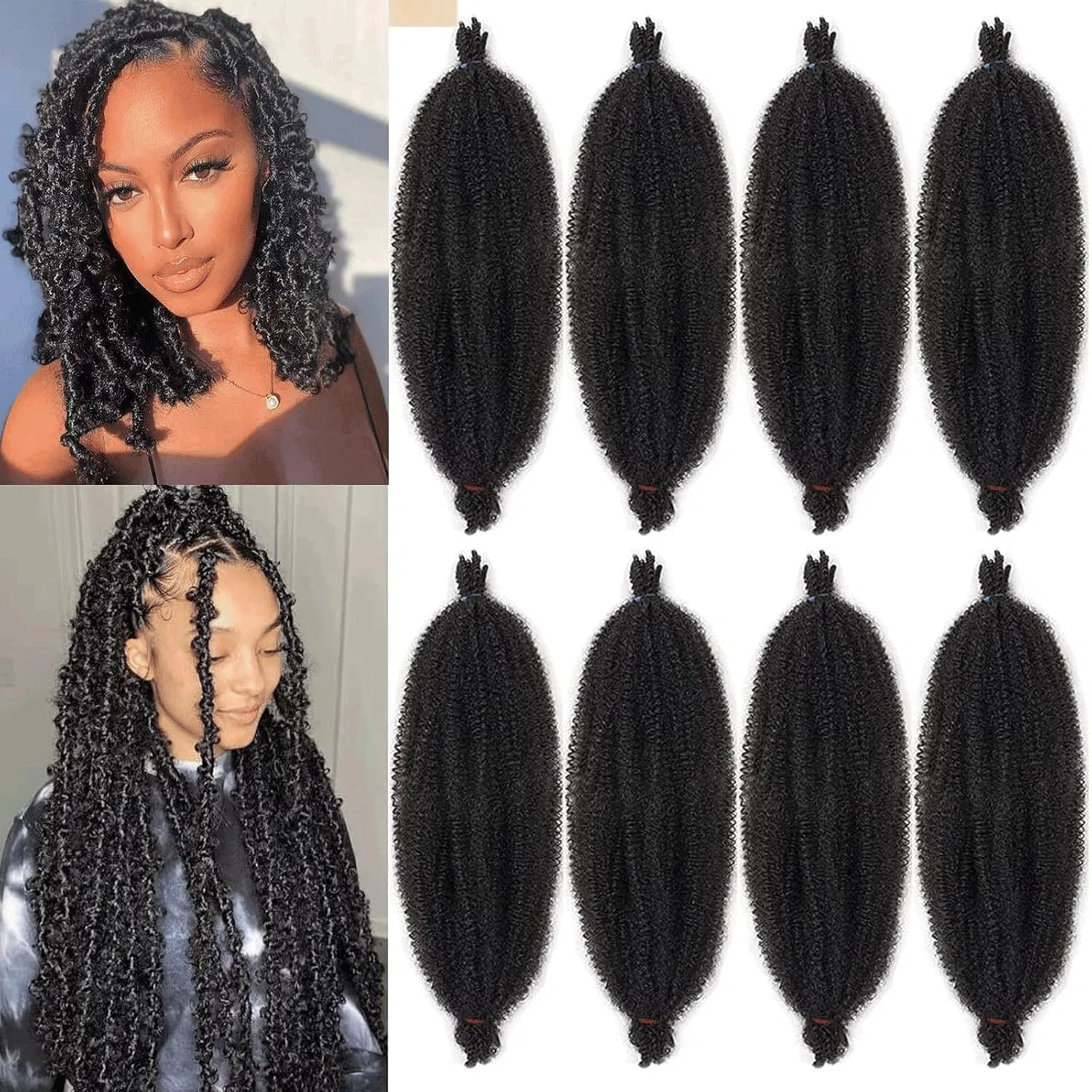 Искусственные волосы для плетения Soft Spring Twist Hair Xtrend, 8 упаковок по 20 дюймов, черные Xtrend, Blacks.