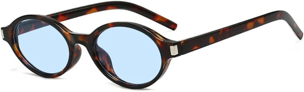 

Солнцезащитные очки с защитой UV400 | Маленькая овальная оправа с заклепками | Для женщин и мужчин, для занятий спортом на открытом воздухе и вождения DSVIGF, Leopard Blue