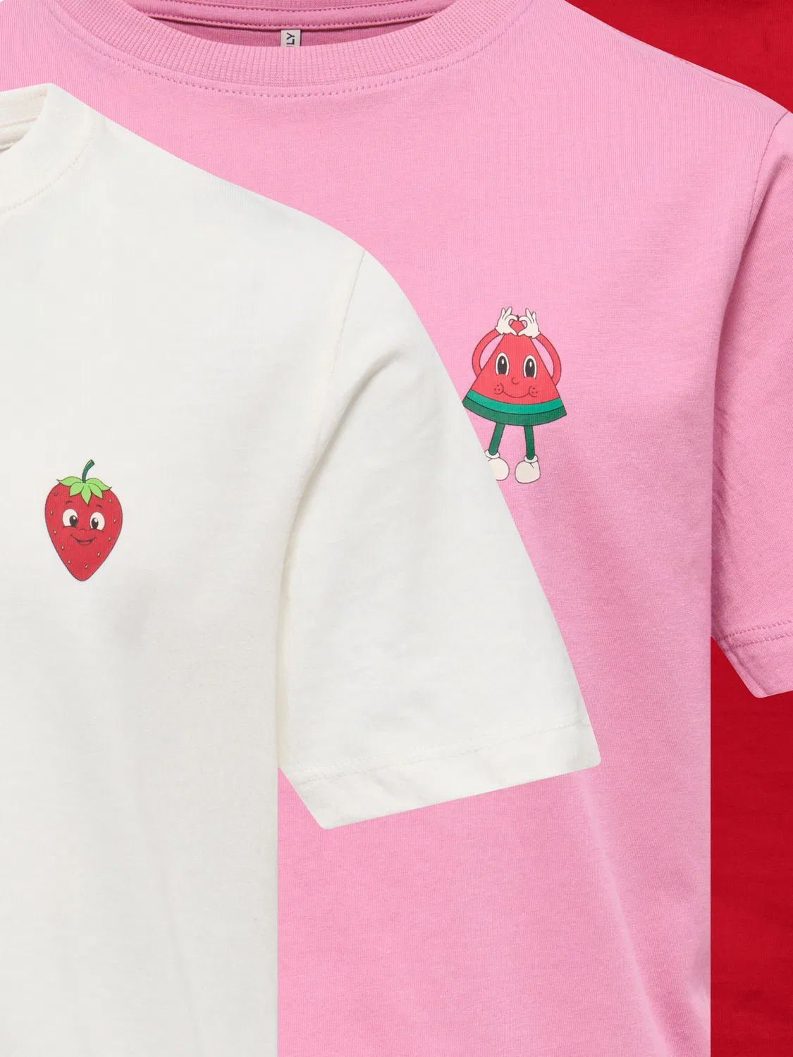Футболка Only Girls, Light Pink/Red/White — фото 3