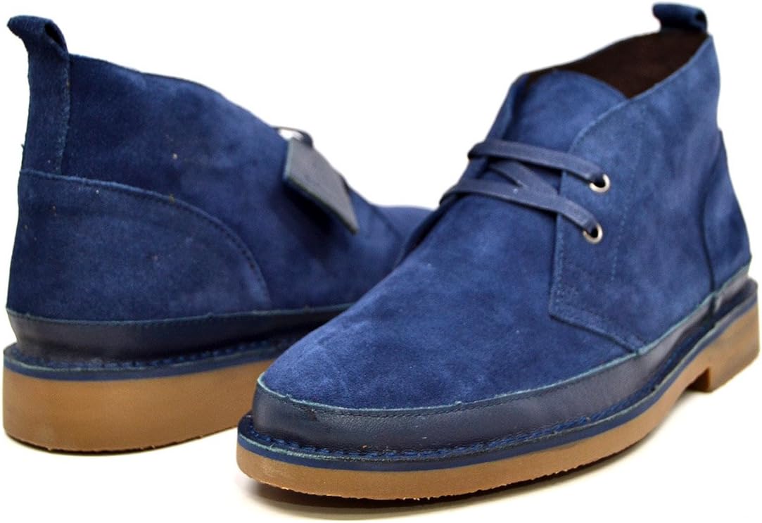 

Мужские кожаные и замшевые ботинки на шнуровке British Collection, темно-синий