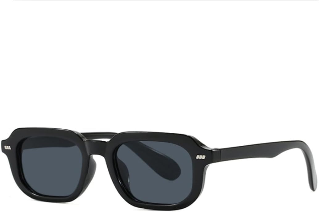 

Модные квадратные солнцезащитные очки для женщин с защитой от УФ-излучения UV400, ретро-стиль, панк-стиль, прямоугольные солнцезащитные очки для мужчин с леопардовым принтом TVTBBVV, Black Black