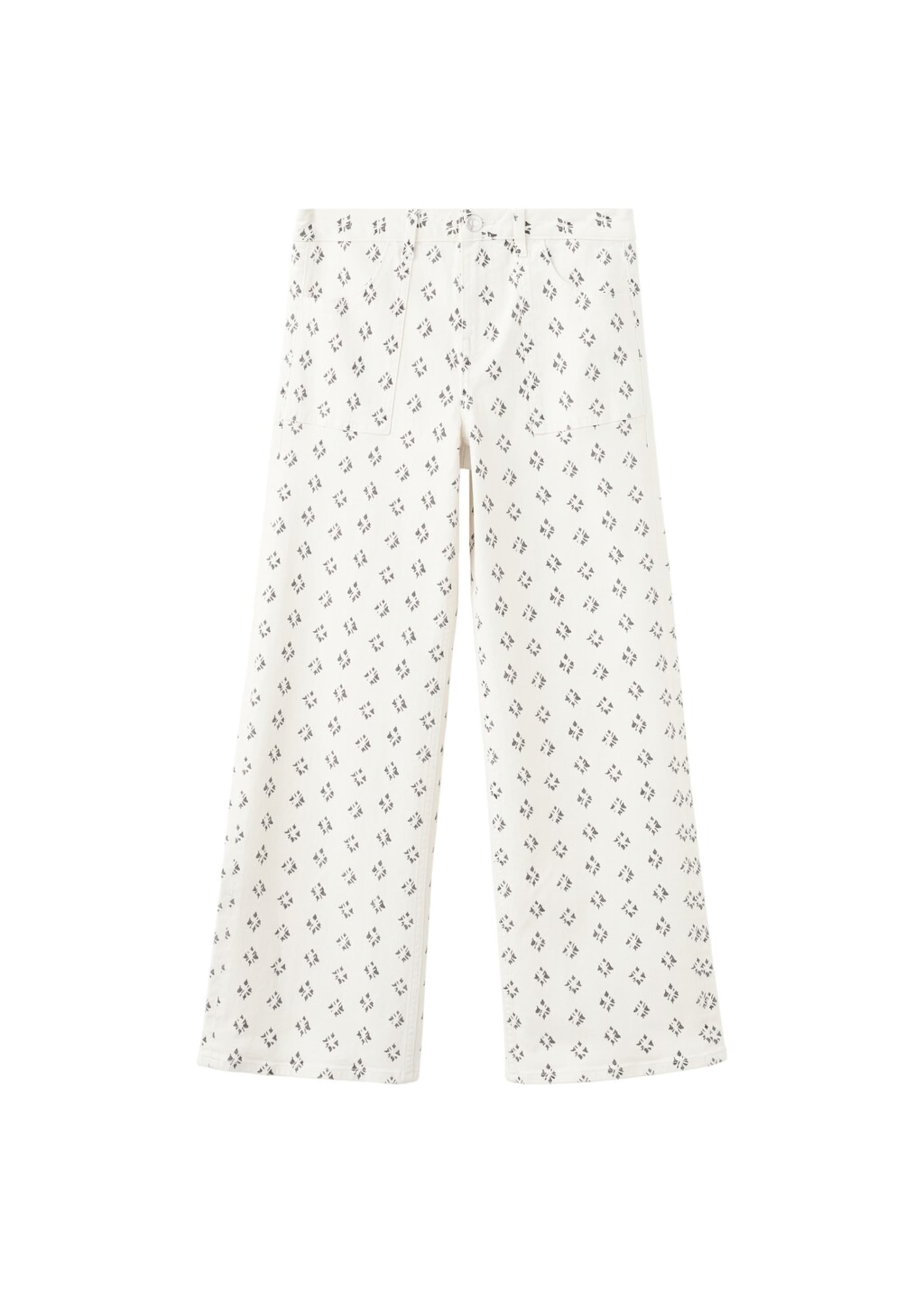

MANGO TEEN Широкие джинсы 'Ikat' в цвете Off White