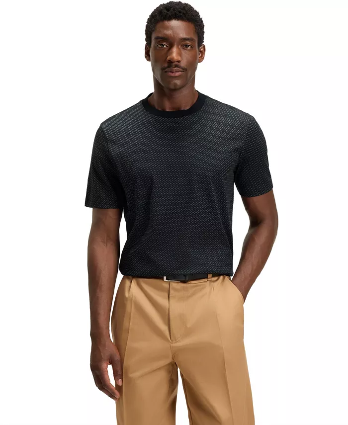 

Мужская футболка с монограммой из мерсеризованного хлопка Hugo Boss