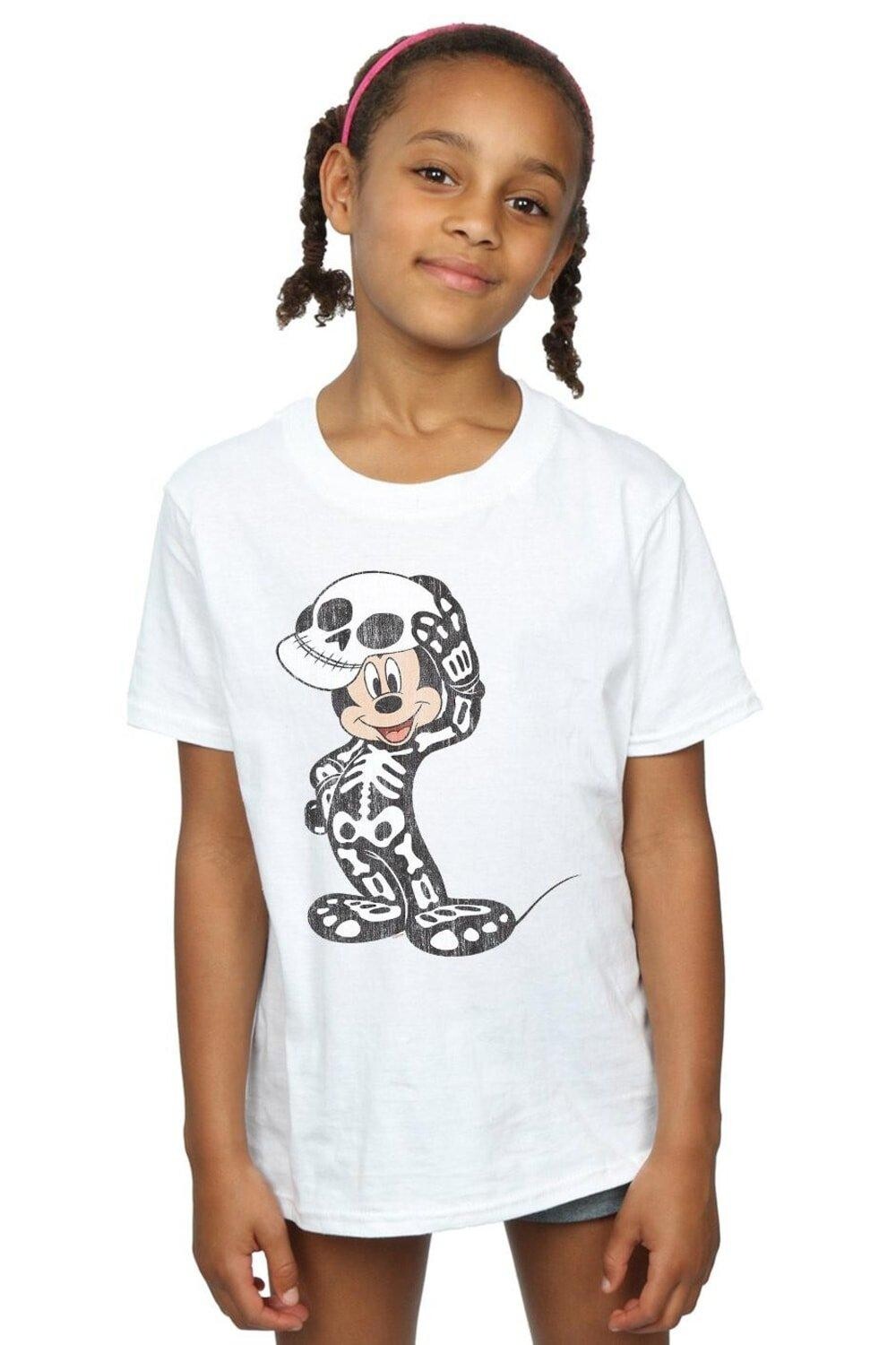 

Хлопковая футболка со скелетом Микки Мауса Disney, белый