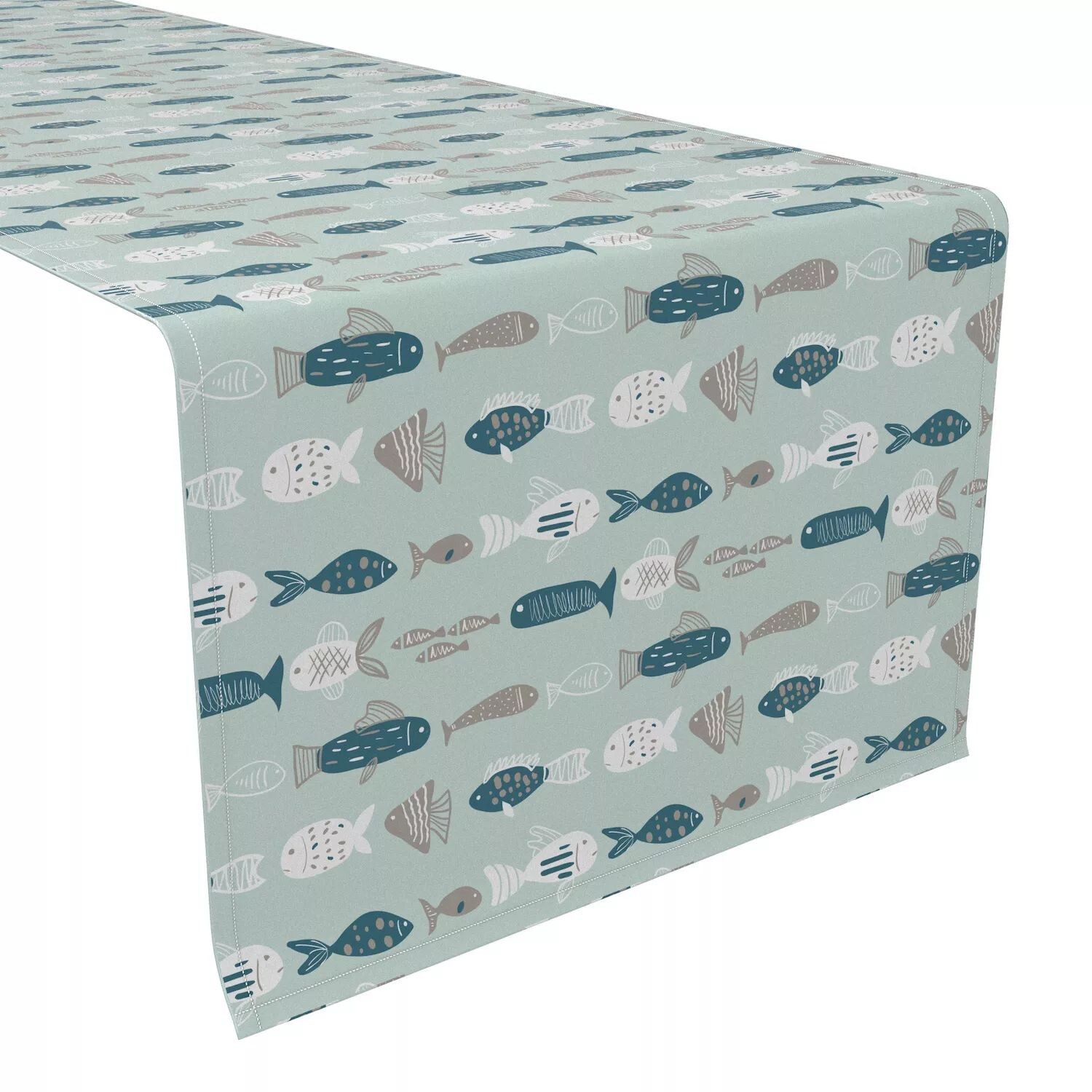 

Дорожка для стола, 100 % хлопок, 16x108 дюймов, рыбки-каракули.