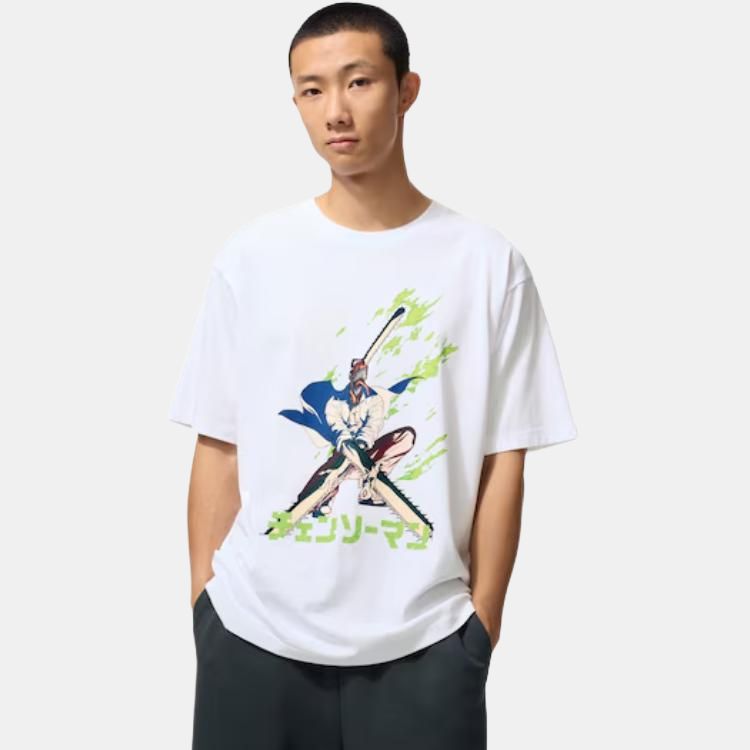 Футболка Unisex Chainsaw Man SS25 от DIANJUREN,LIANMINGKUAN UNIQLO, белый — фото 3