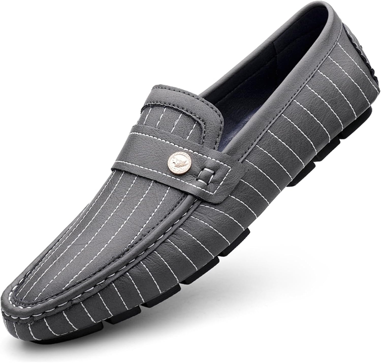 

Мужские лоферы, повседневная обувь Slip on Driving Locafers, Penny Loafers, мягкие легкие плоские туфли Boat Shoes с резиновой подошвой Abborora, серый