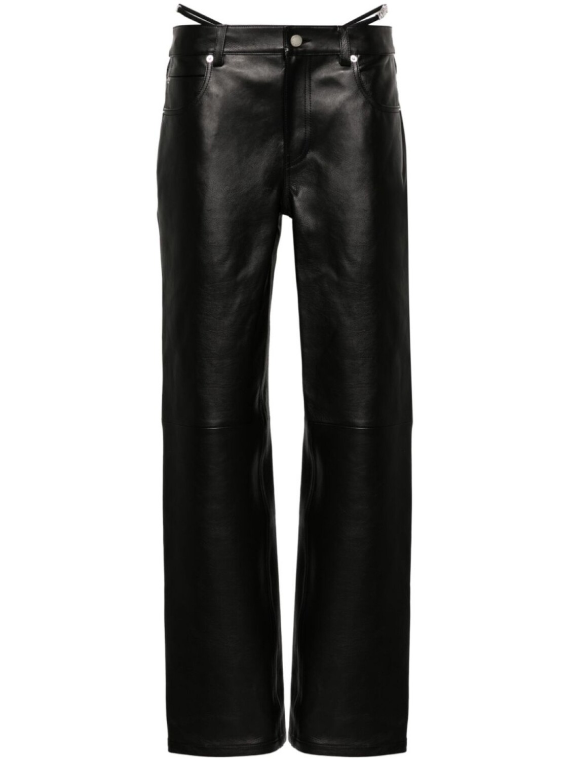 

Alexander Wang кожаные брюки с логотипом, черный