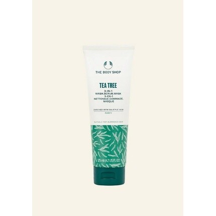 

Маска-скраб для умывания Tea Tree 3-в-1 125 мл для проблемной кожи без масла, веганская The Body Shop