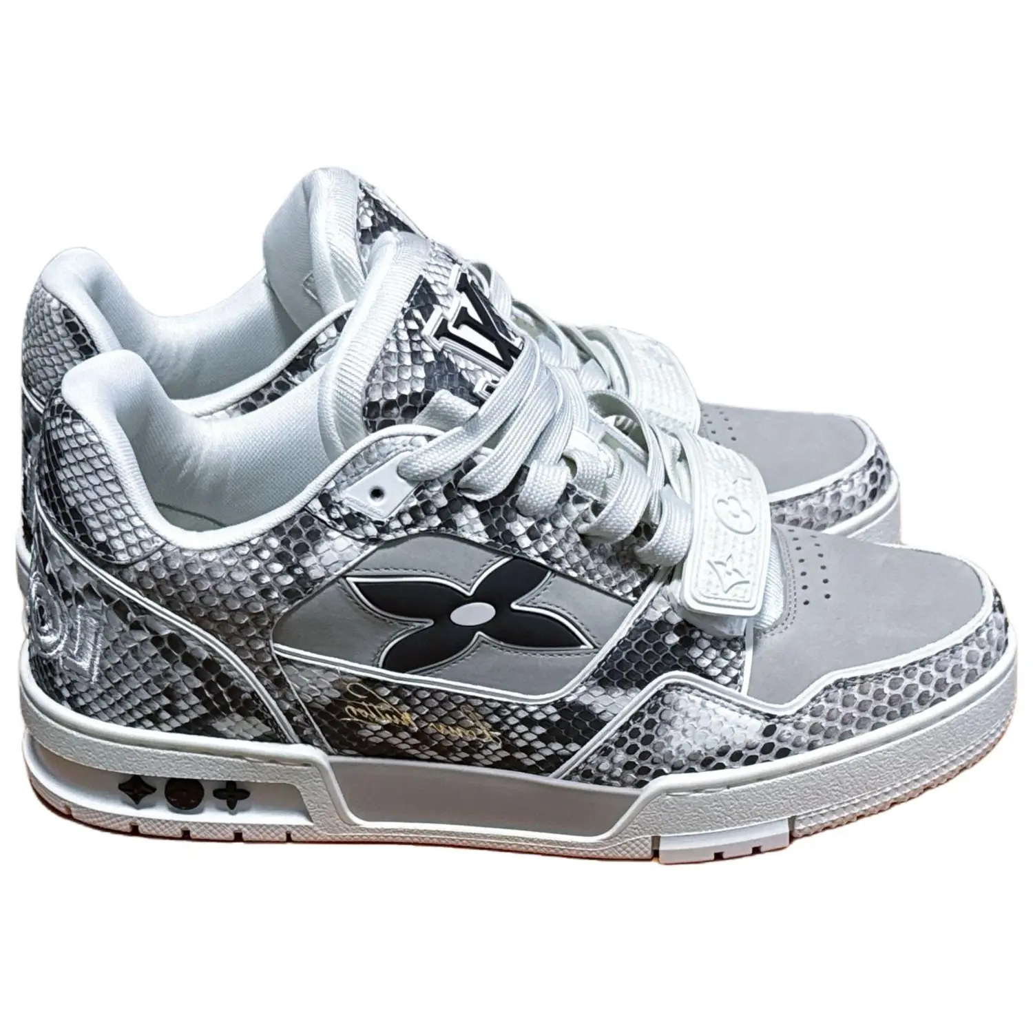 LOUIS VUITTON Тренировочные кроссовки low top для скейтбординга мужские gray white — фото 2