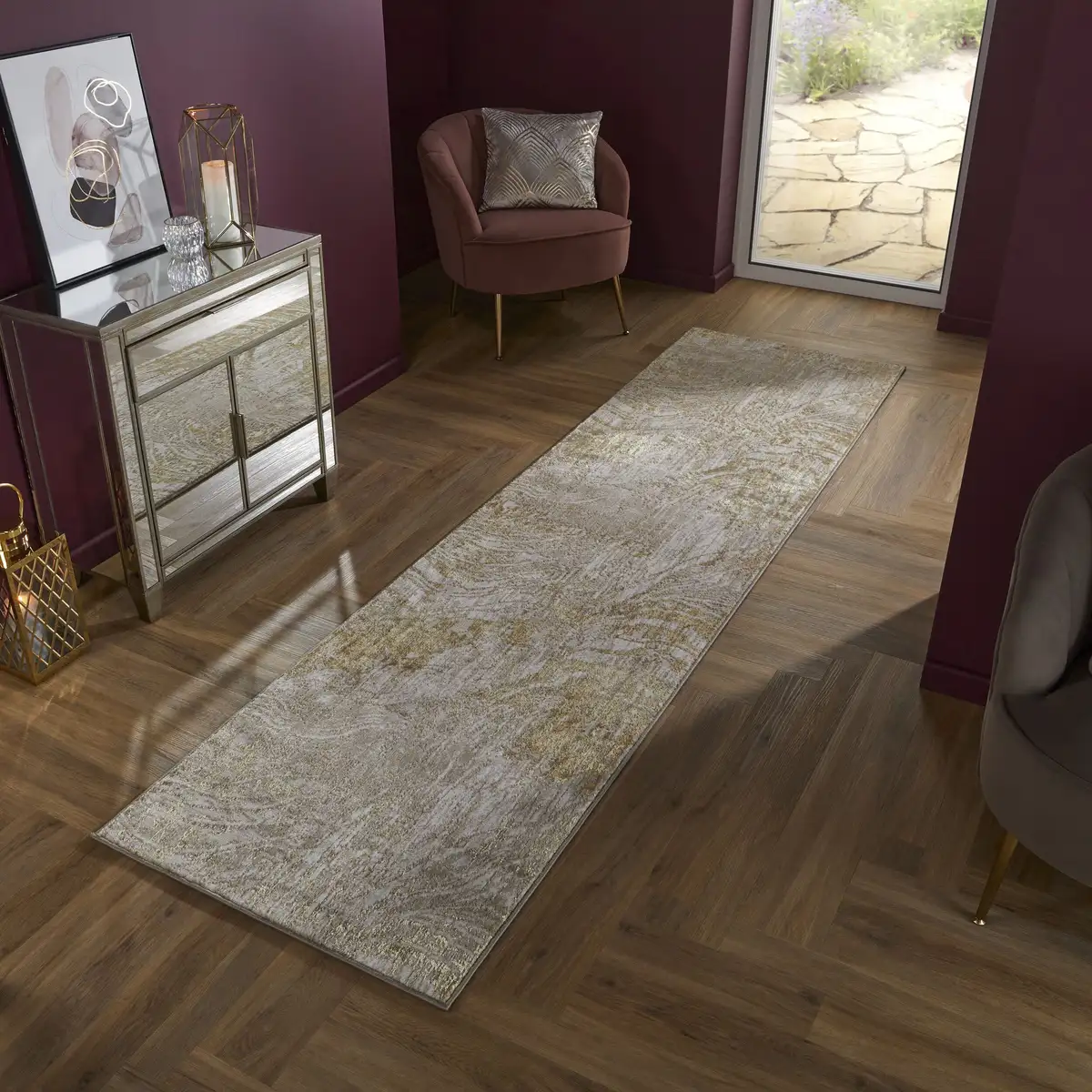 

Ковер FLAIR RUGS "Arissa Abstract", прямоугольный 80х300 см, цвет goldfarben