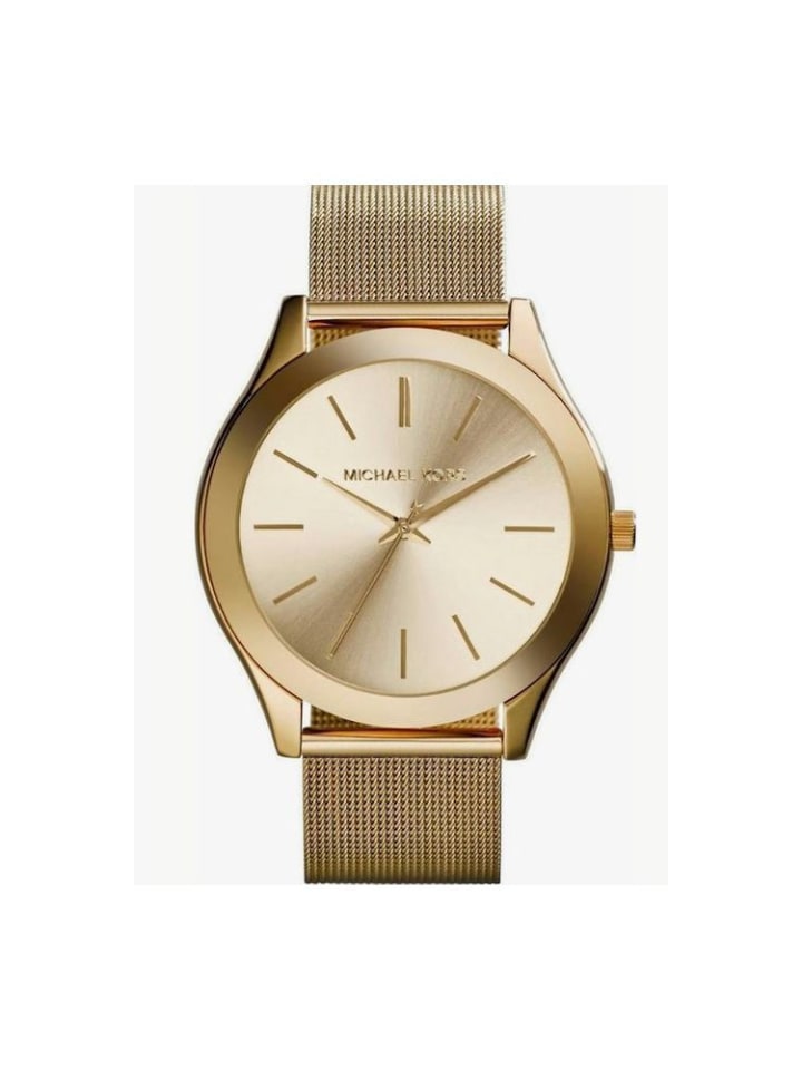 

Michael Kors Золотые часы с браслетом, модель: MK3282 Slim Runway
