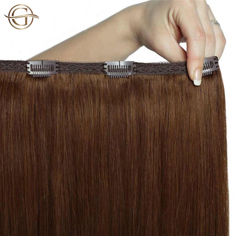 Накладные волосы gold24 clip-in extensions #4 braun - 60 cm Gold24, #6 hellbraun - 50 cm, количество 1 шт. — фото 2