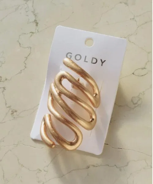 Заколка-кафф для волос GOLDY Scribble Line, серебристый — фото 3