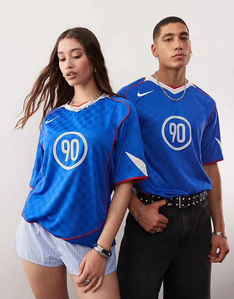 

Футболка унисекс Nike T90 Dri-fit синего цвета