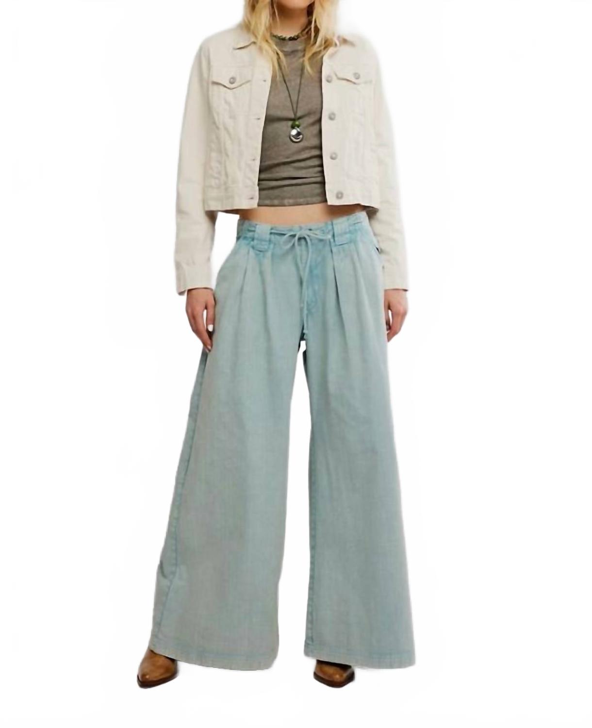 

Free People Брюки-чиносы Julien с широкими штанинами, синие