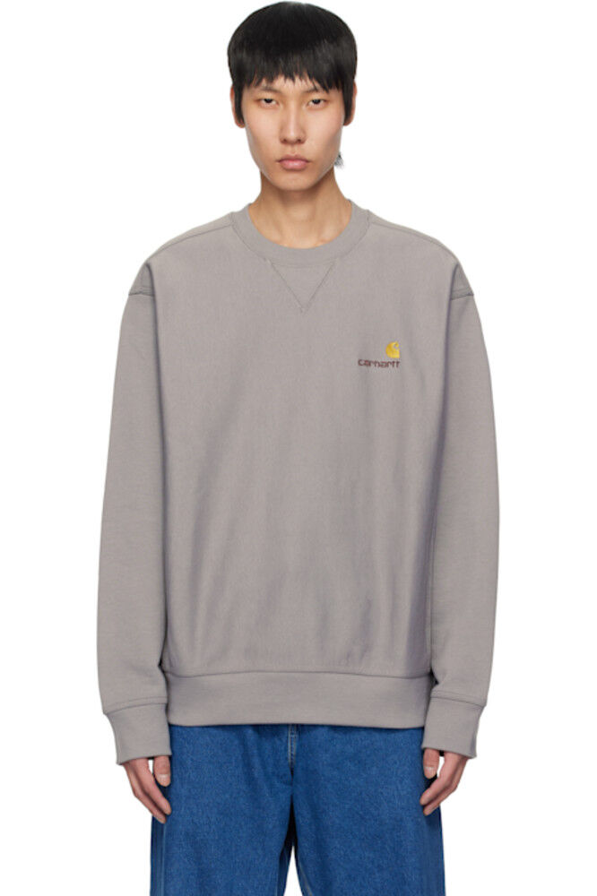 

Серая толстовка с американским шрифтом Carhartt Work In Progress