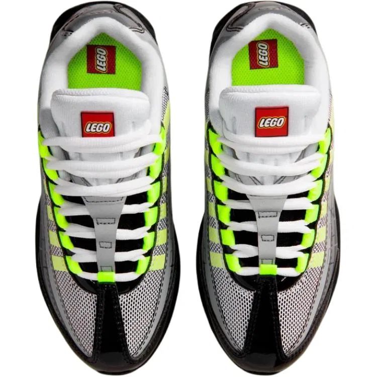 Кроссовки детские LEGO Air Max 95 Classic And Versatile Low top беговые черно-серые унисекс Nike, Black Gray — фото 4