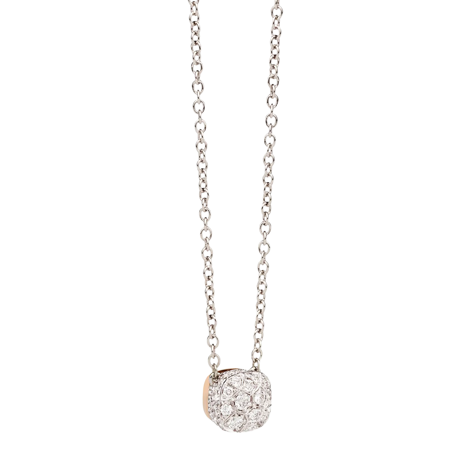 

Кулон с цепочкой nudo - цепочка из полированного и родированного розового и белого золота, бриллианты 0,84 карата, длина 42 см - f.b601/o6/b9 POMELLATO