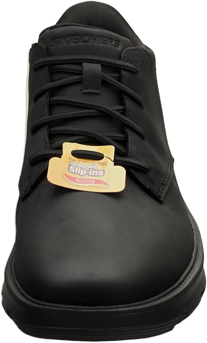 Мужские ботильоны Skechers Arch Fit Garza Ridley, Black Leather Synthetic — фото 3