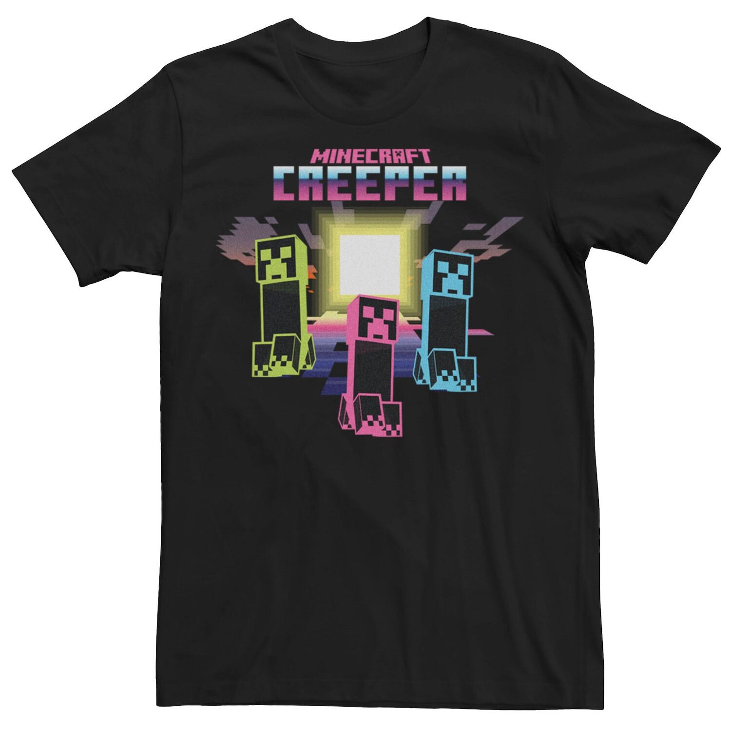 

Мужская футболка Minecraft неоновых цветов Creeper Vibes Licensed Character