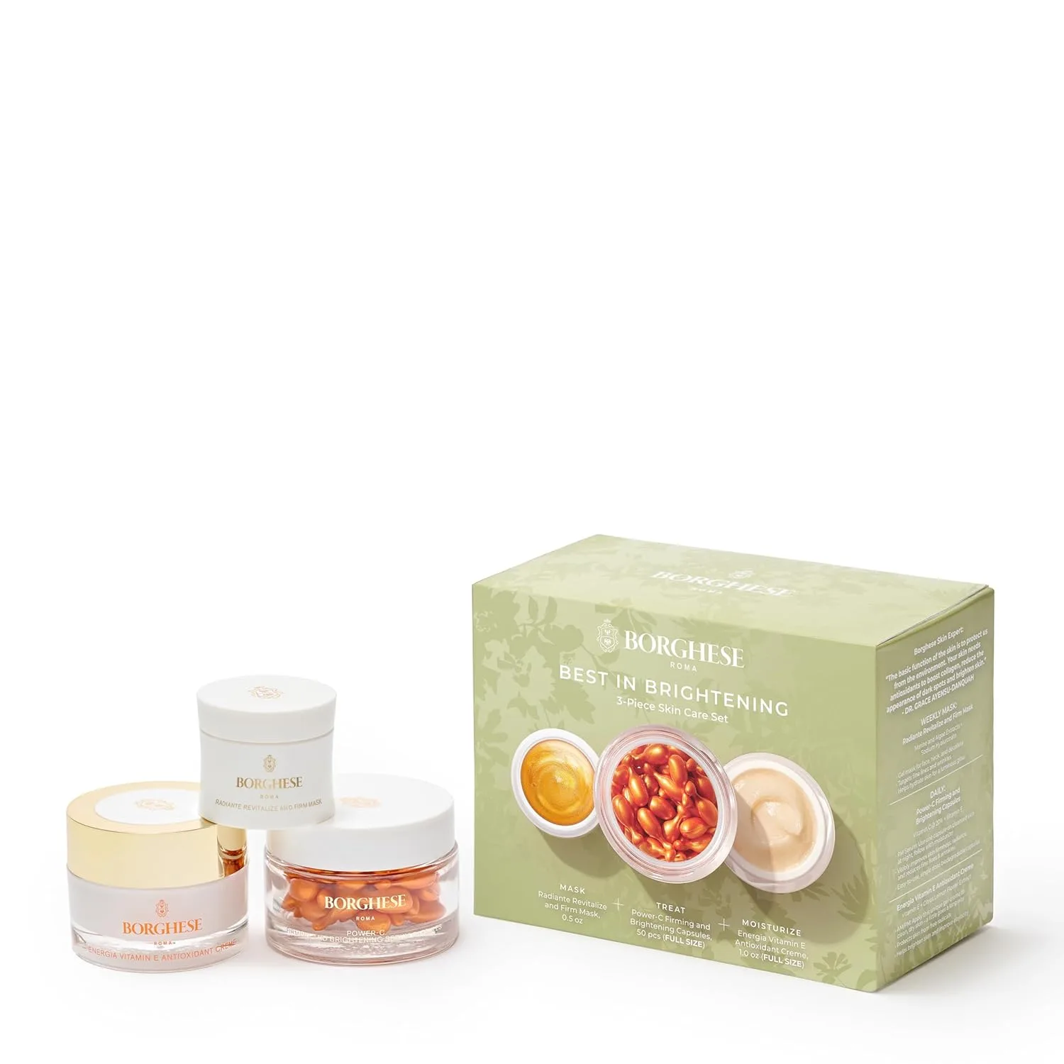 Borghese 3-предметный набор для сияния кожи - включает подтягивающую маску, капсулы с витамином C и крем для лица с витамином E — фото 4