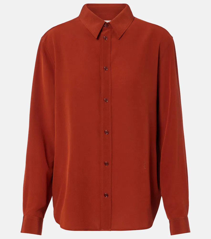 Шелковая рубашка Saint Laurent, красный
