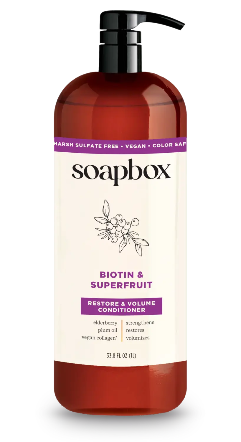 

Кондиционер для придания объема с биотином и суперфруктами Soapbox, 33.8 oz