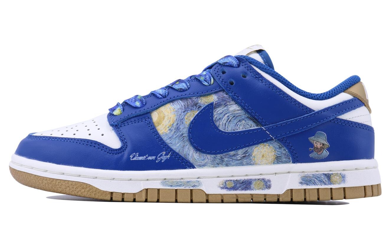 

Кроссовки Nike Dunk Skateboarding Shoes Women's Low-top Blue/Gold/White, белый