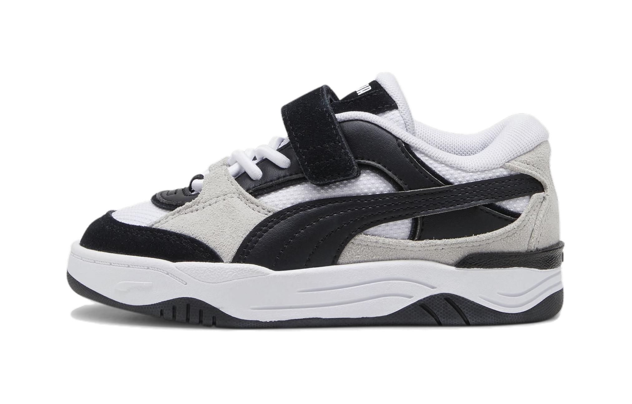 Низкие детские скейтерские кроссовки для детей от 3 до 7 лет PUMA, черный/белый — фото 3
