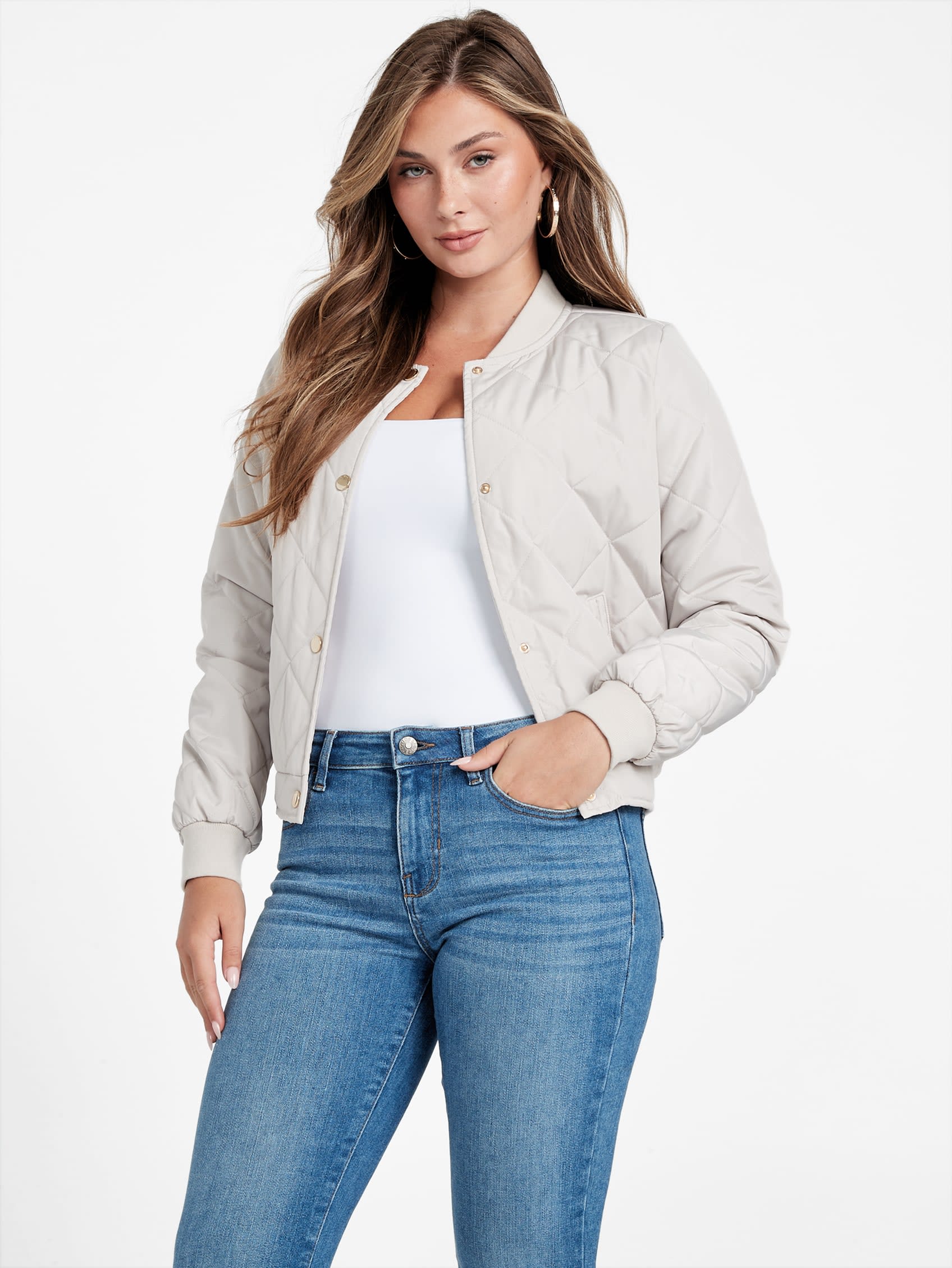 

Фиолетовая стеганая куртка Guess Factory