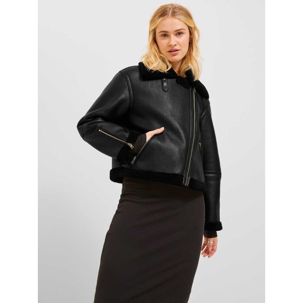 

Куртка Jack & Jones Lee Aviator Faux Shearling JJXX Leather, черный