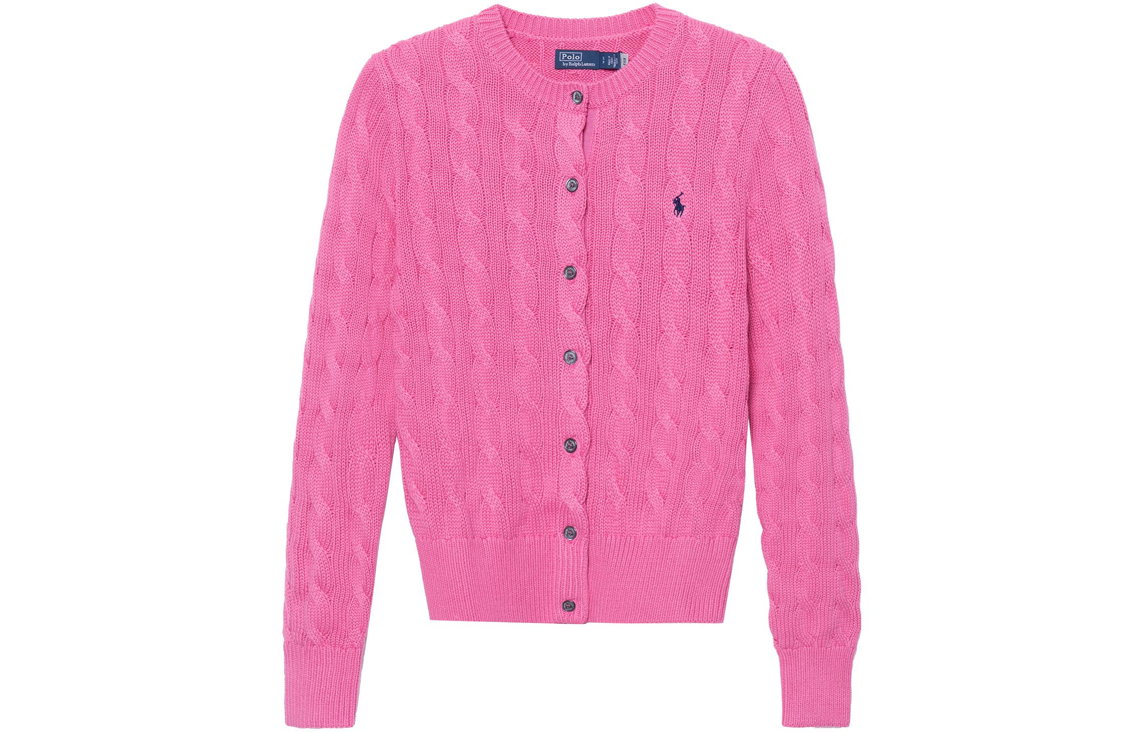 Кардиган с вышивкой Polo Pony Polo Ralph Lauren, розовый красный — фото 3