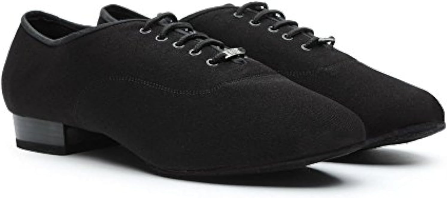 

Мужские туфли для танцев Латина Сальса Танго Джаз Бальные Тренировочные Практика Кожа Ткань 302-1, черные, 6-14 Bd Dance