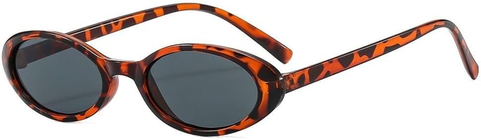 

Солнцезащитные очки в стиле «кошачий глаз» в ретро-стиле для женщин и мужчин, конфетного цвета, овальной оправы, маленькой оправы, поляризованные, с защитой от УФ-излучения UV400 KTUCN, Leopard-grey