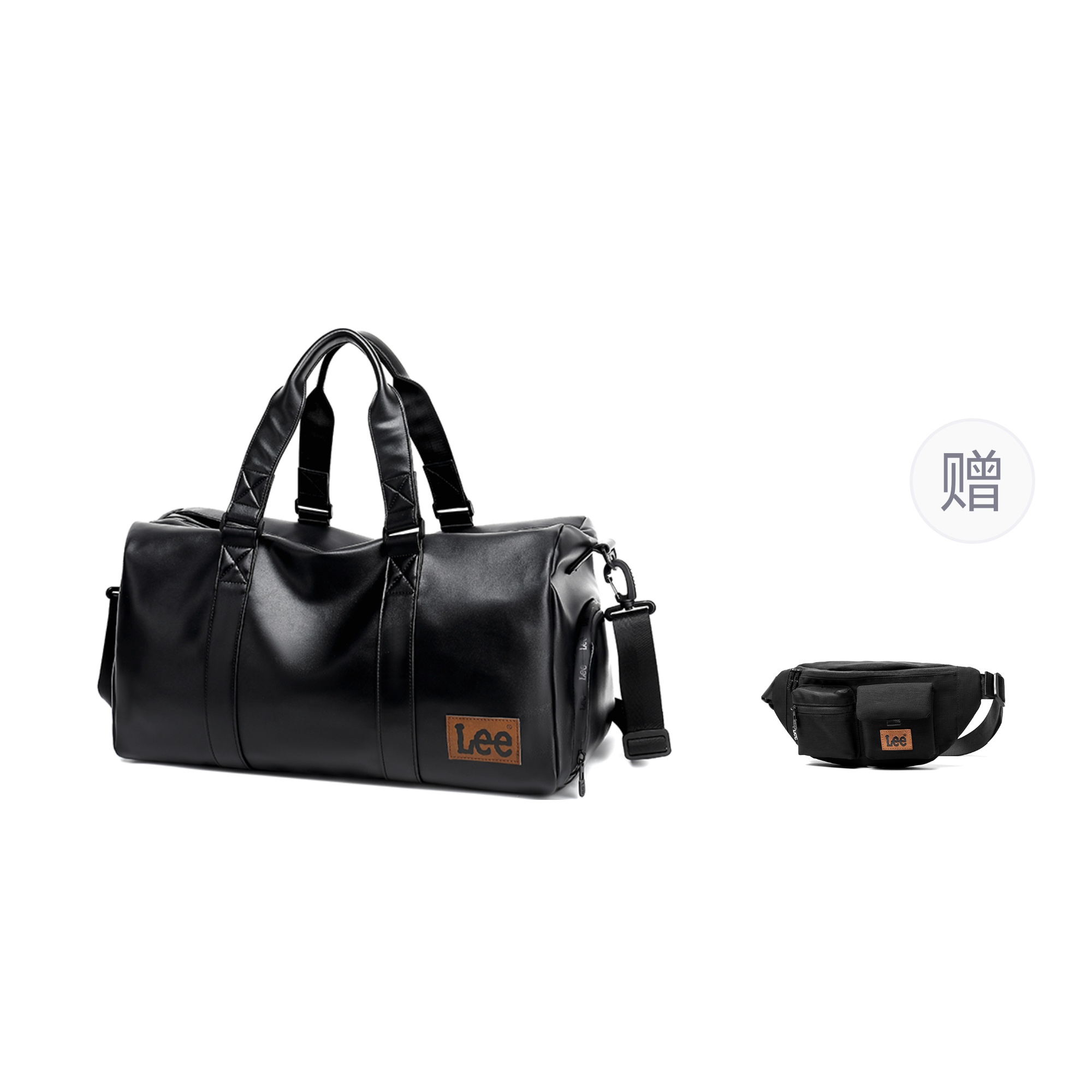

Lee Кожаная дорожная сумка из ПВХ унисекс черная, Black Fanny Pack