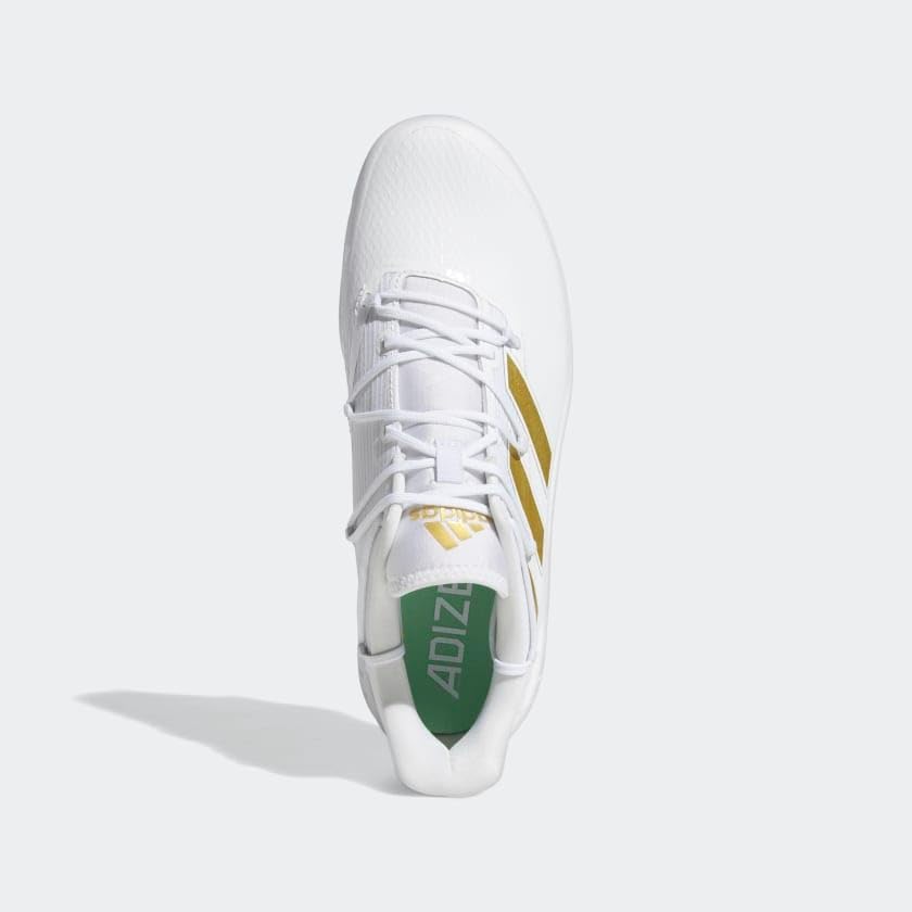 Бутсы Adidas Men's Adizero Afterburner 8, белый/золотой — фото 3